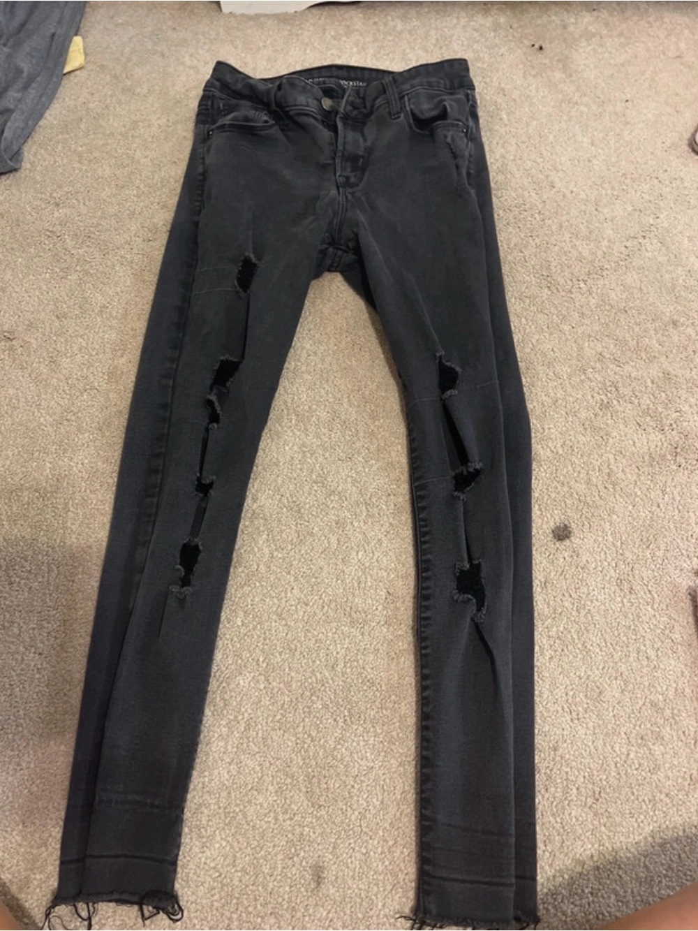 Old Navy Black Distressed Skinny Jeans